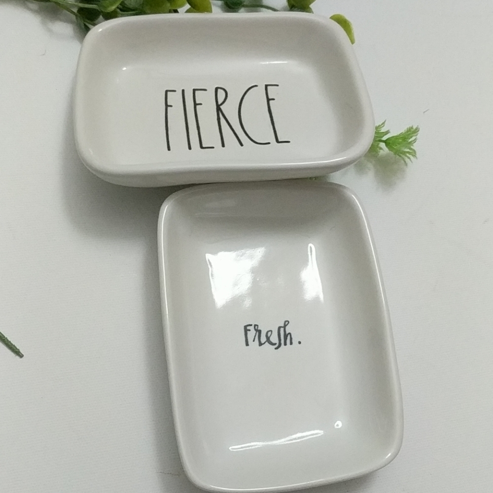 Rae Dunn Trinket Jewelry Trays S/2 Fresh/FIERCE